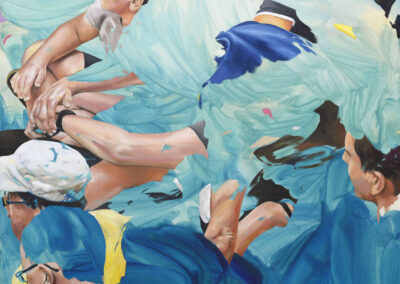 urban divers, 2017, oil on canvas, 150 x 140 cm